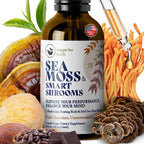 HAPPY FOX Cápsulas de Musgo Irlandés y Hongos Adaptógenos - 1500 mg, 90 Cápsulas Veganas