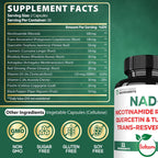 Satoomi NAD Suplemento para Mujeres - Nicotinamida Ribósido Resveratrol 900mg, Quercetina, Cúrcuma, Astrágalo, Ginseng, Vitamina D3, Vitamina C - 60 Cápsulas