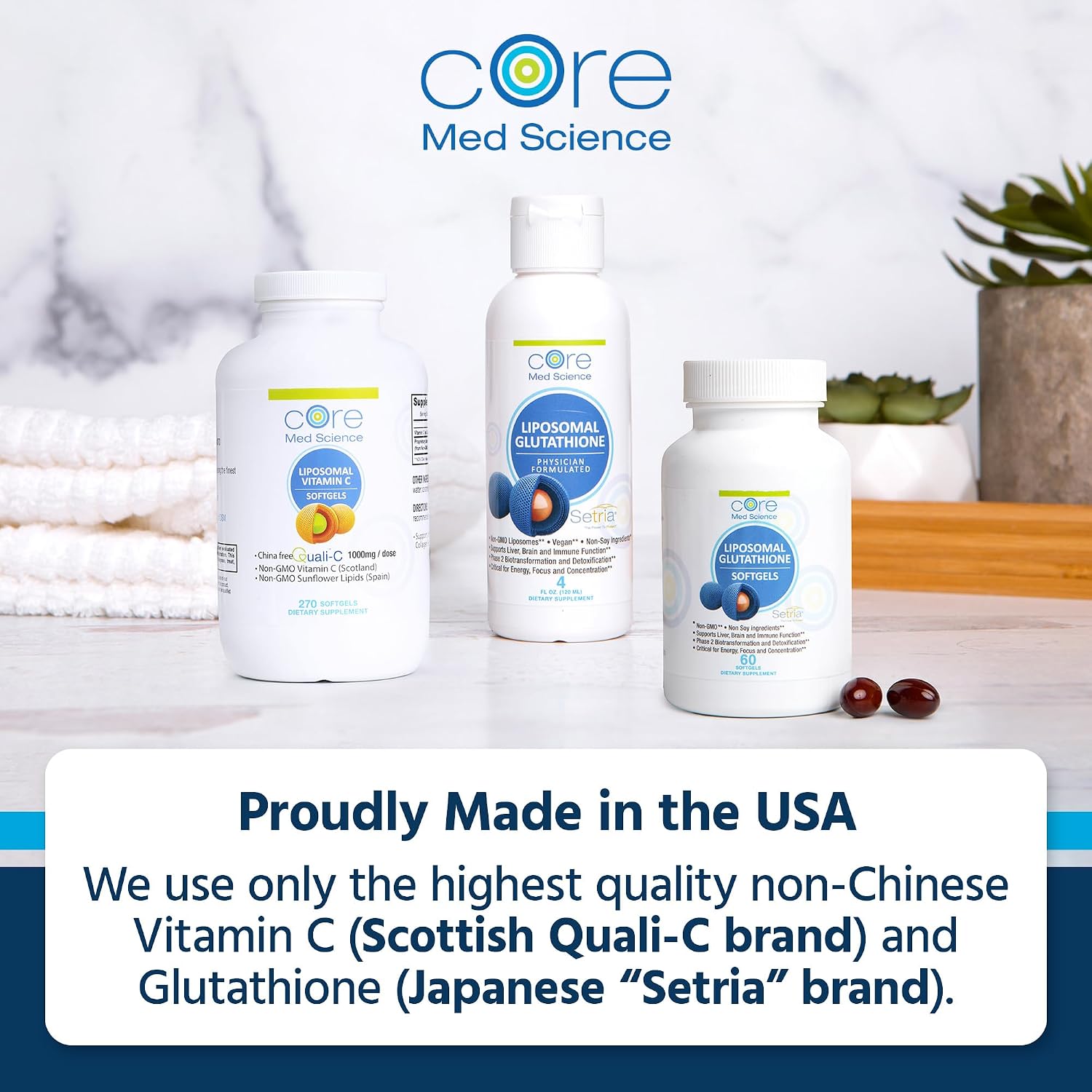 Core Med Science Liposomal Glutathione - 500 mg, 118 ml - Antioxidant Food Supplement