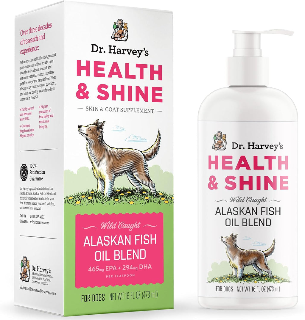 Health & Shine Aceite de Pescado de Alaska para Perros - Apoya Corazón, Cerebro y Ojos (473 ml)