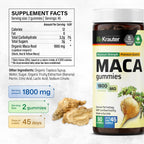Maca Root for Women and Men - Black, Red & Yellow Maca Supplement 1800 mg for Drive, Performance & Energy Support - 90 Gummies, 45-Day Supply, Non-GMO, Banana Flavor