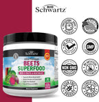 Polvo de Raíz de Remolacha BioSchwartz con Vitamina C y Superalimentos Orgánicos - 30 Servicios