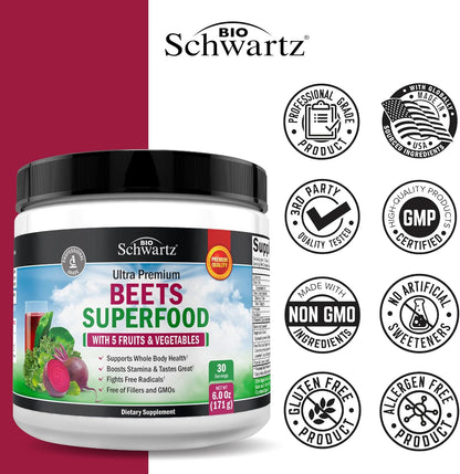 BioSchwartz Remolacha en Polvo - Suplemento – Pureza: Opte por fórmulas sin rellenos ni aditivos artificiales. – Image 4