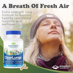 RidgeCrest Herbals ClearLungs Extra Strength - Complemento para el bienestar pulmonar y nasal - 120 cápsulas veganas (60 dosis)