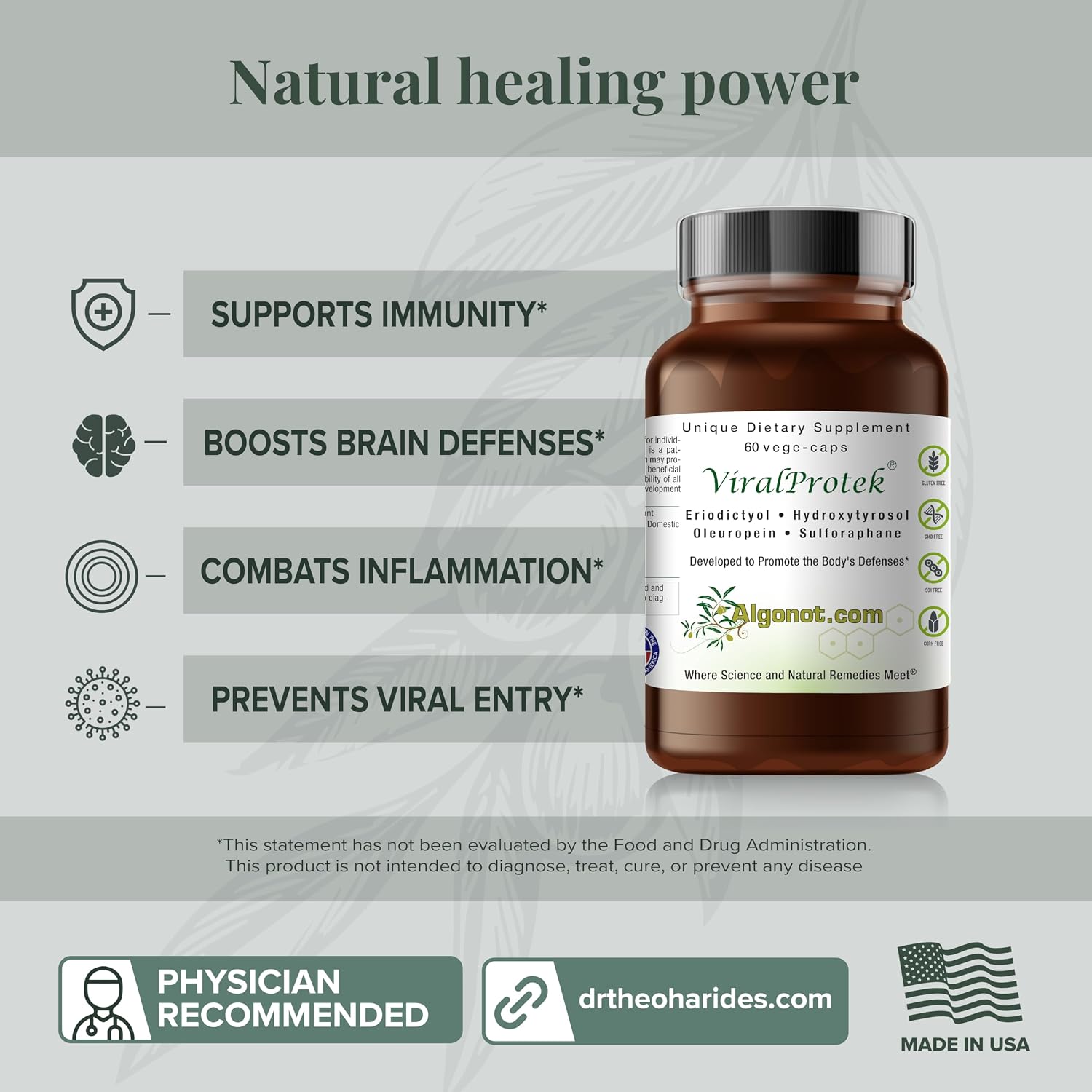Algonot ViralProtek® Suplemento Vegano 60 cápsulas, Apoyo Inmunológico