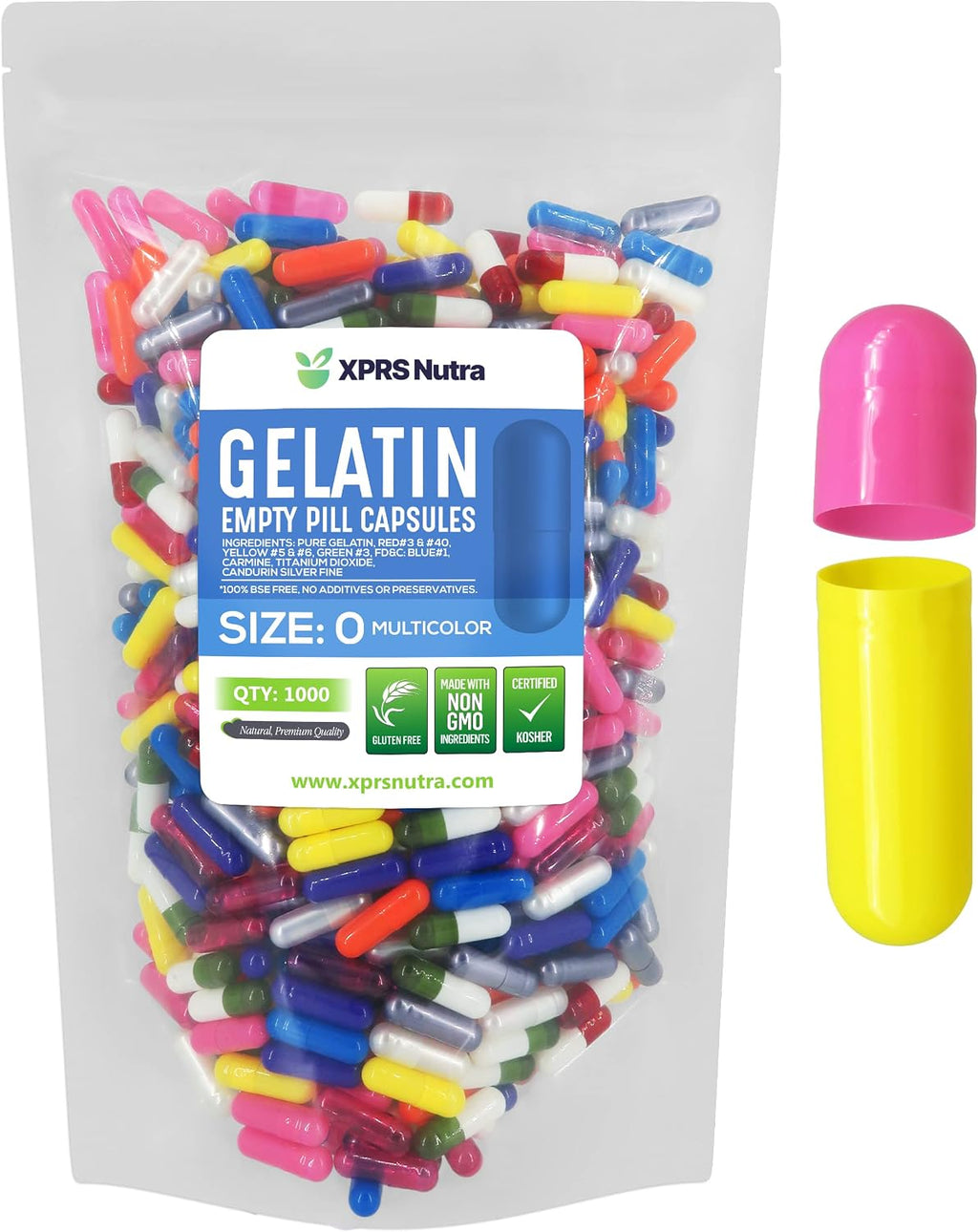 XPRS Nutra Cápsulas Vacías Tamaño 0 - 5000 uds Gelatina Bovina Transparente