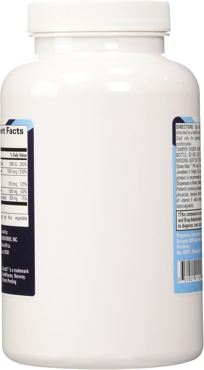 Progressive Labs Osteo-Mins PM con D, K1 y K2, 240 comprimidos
