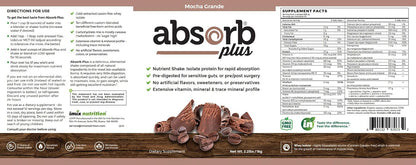 Absorb Plus Isolate Protein - Suplemento Proteico para la Salud Digestiva, Sabor Mocha Grande (1 kg) – Image 4