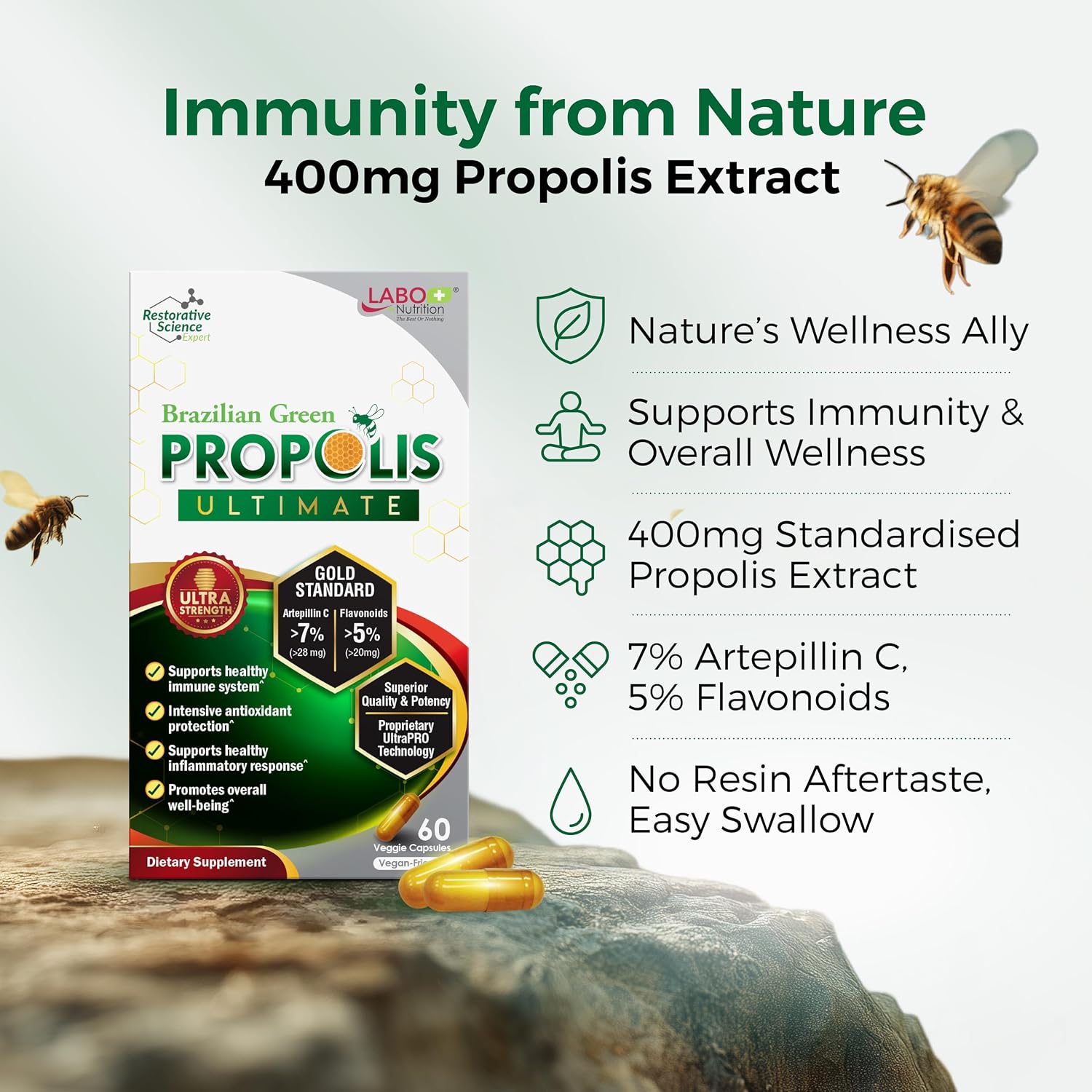 LABO Nutrition Brazilian Green Propolis Ultimate - 60 Cápsulas Vegetales