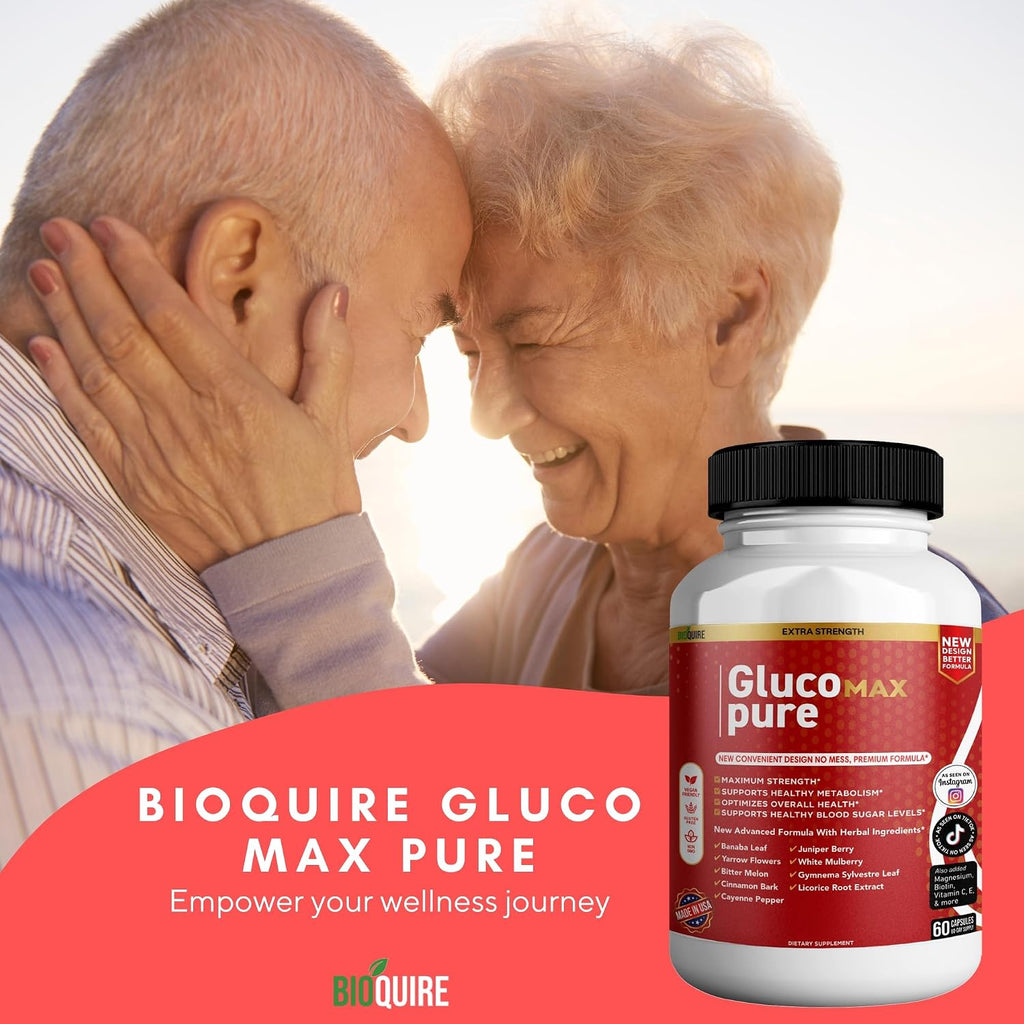 Gluco Max Pure Ultra – 60 Cápsulas – Fórmula Herbal con Vitaminas y Minerales