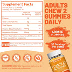 SmildeHeal Gominolas de Vitamina B2 (Riboflavina) 400mg con Magnesio - 120 Unidades, Pack de 2