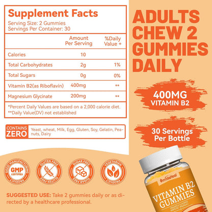 SmildeHeal Gominolas de Vitamina B2 – Mantenimiento de las mucosas: Favorece la salud de las membranas mucosas, – Image 3