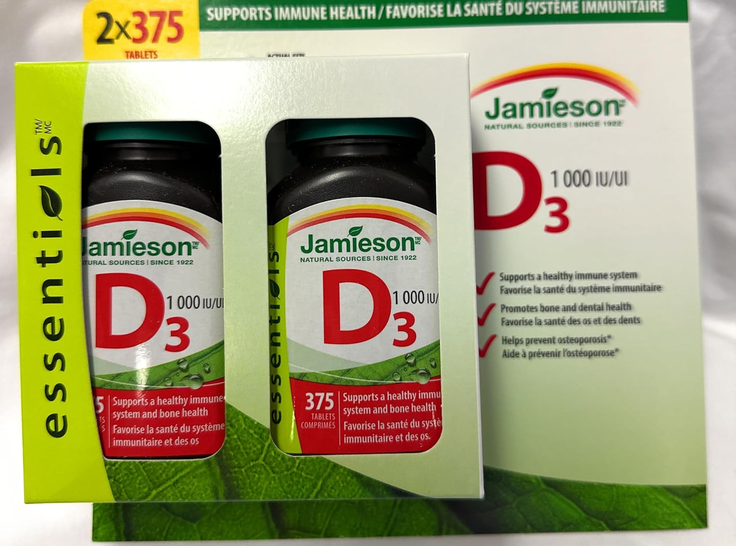 Jamieson Vitamina D3 1000 UI, 750 Comprimidos (2x375)