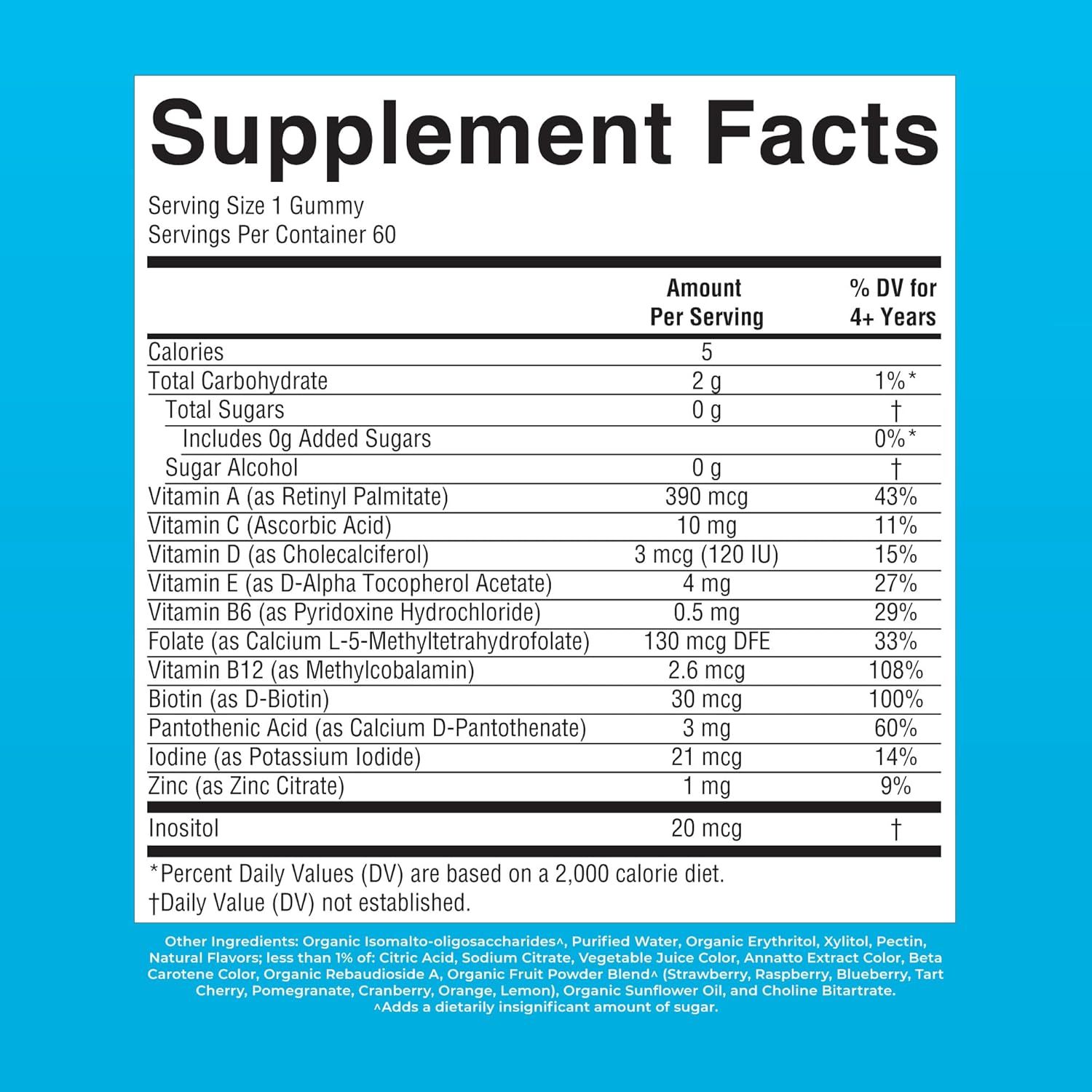MaryRuth's Kids Multivitamin Gummies - Multivitamínico infantil sin azúcar, 60 gominolas