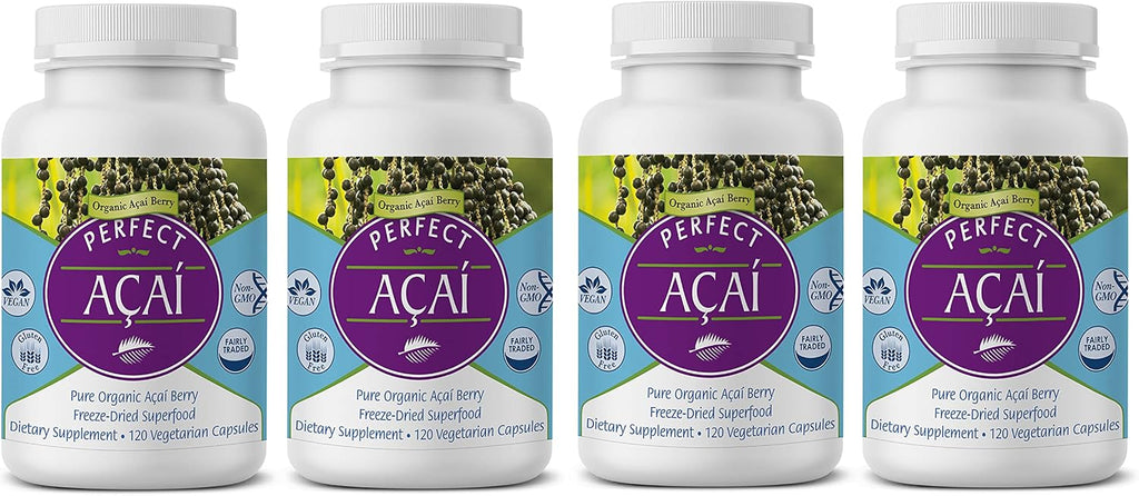 Perfect Acai – 120 Cápsulas – Suplemento Orgánico de Bayas de Acai Liofilizadas