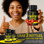 New Elements Biotina 10000mcg con Colágeno, Queratina y Aceite de Semilla de Calabaza para Cabello, Piel y Uñas