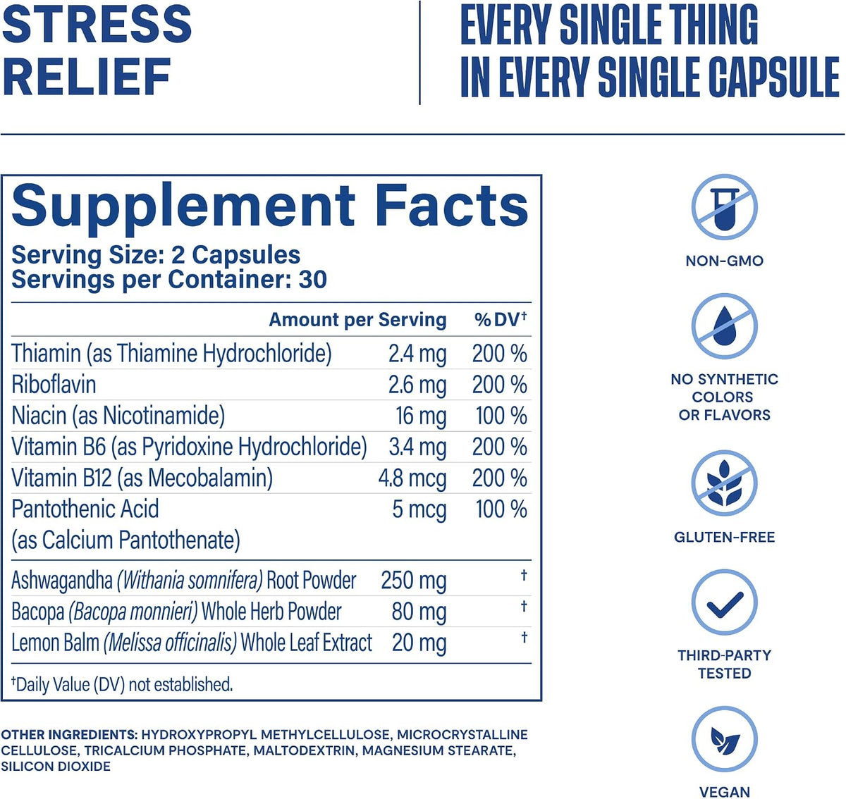Habit Stress Relief 2 Pack (120 Cápsulas) - Alivio del Estrés, Vitaminas B y Adaptógenos – Image 8