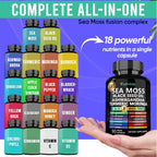 Adndale Sea Moss Capsules - Mezcla de 18 Ingredientes con Ashwagandha y Cúrcuma - 180 Cápsulas