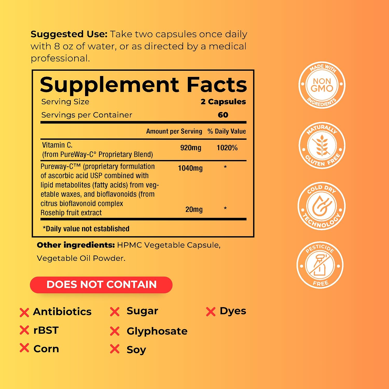 Vital C-LD - Vitamina C Liposomal - 530mg Cápsulas - 120 Unidades