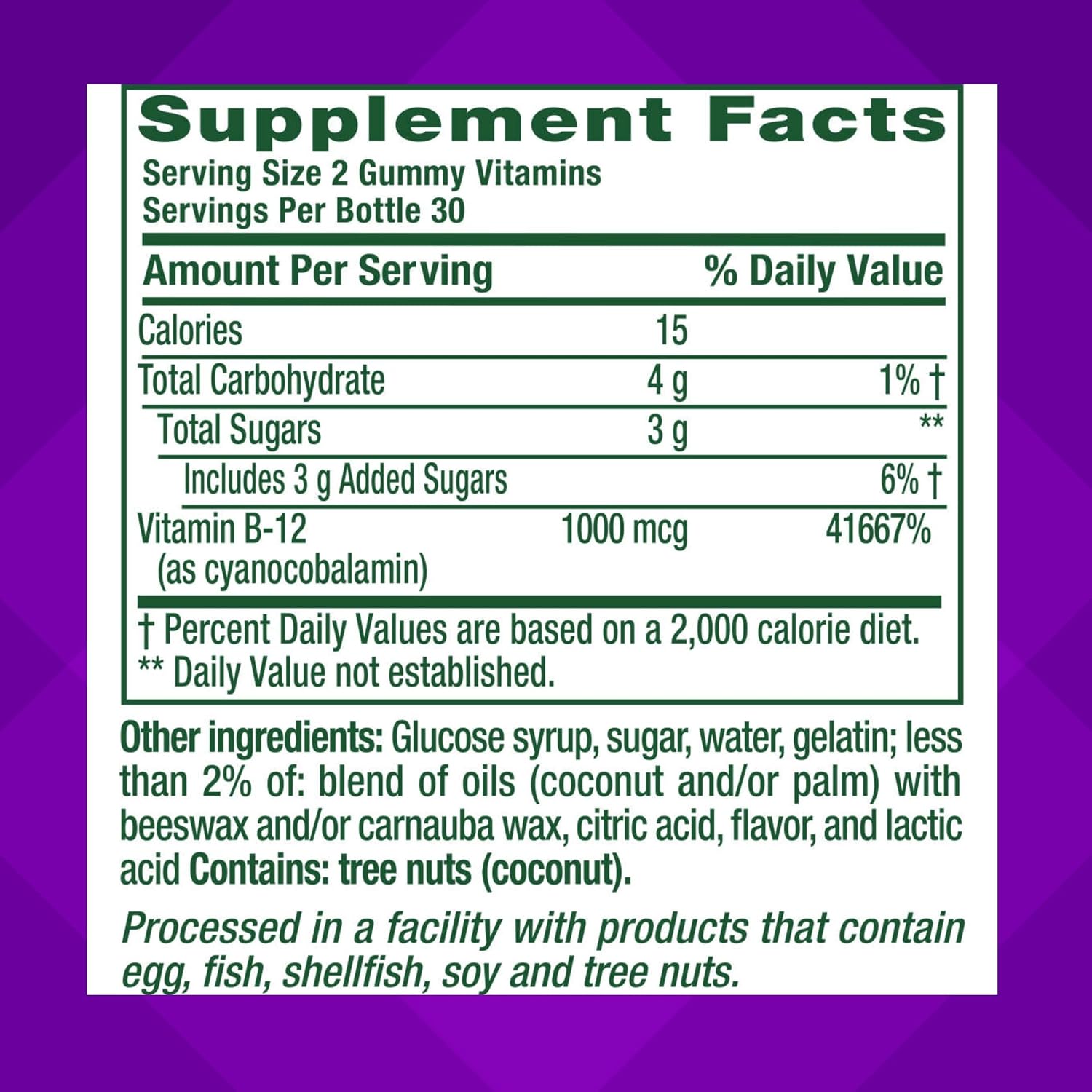 Vitafusion Vitamin B12 Gummies 1000 mcg - 60 Adult Gummies - Raspberry Flavor