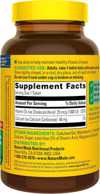 Nature Made Vitamina D3 1000 UI (25 mcg) - 300 Comprimidos