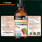 BIO KRAUTER® Schisandra para la Calma y Relajación - Complemento Vegano de Estado de Ánimo - Extracto Líquido de Baya de Schisandra 118 ml - Gotas Naturales 650 mg por Dosis, Suministro para 56 Días, Sin Alcohol ni Azúcar