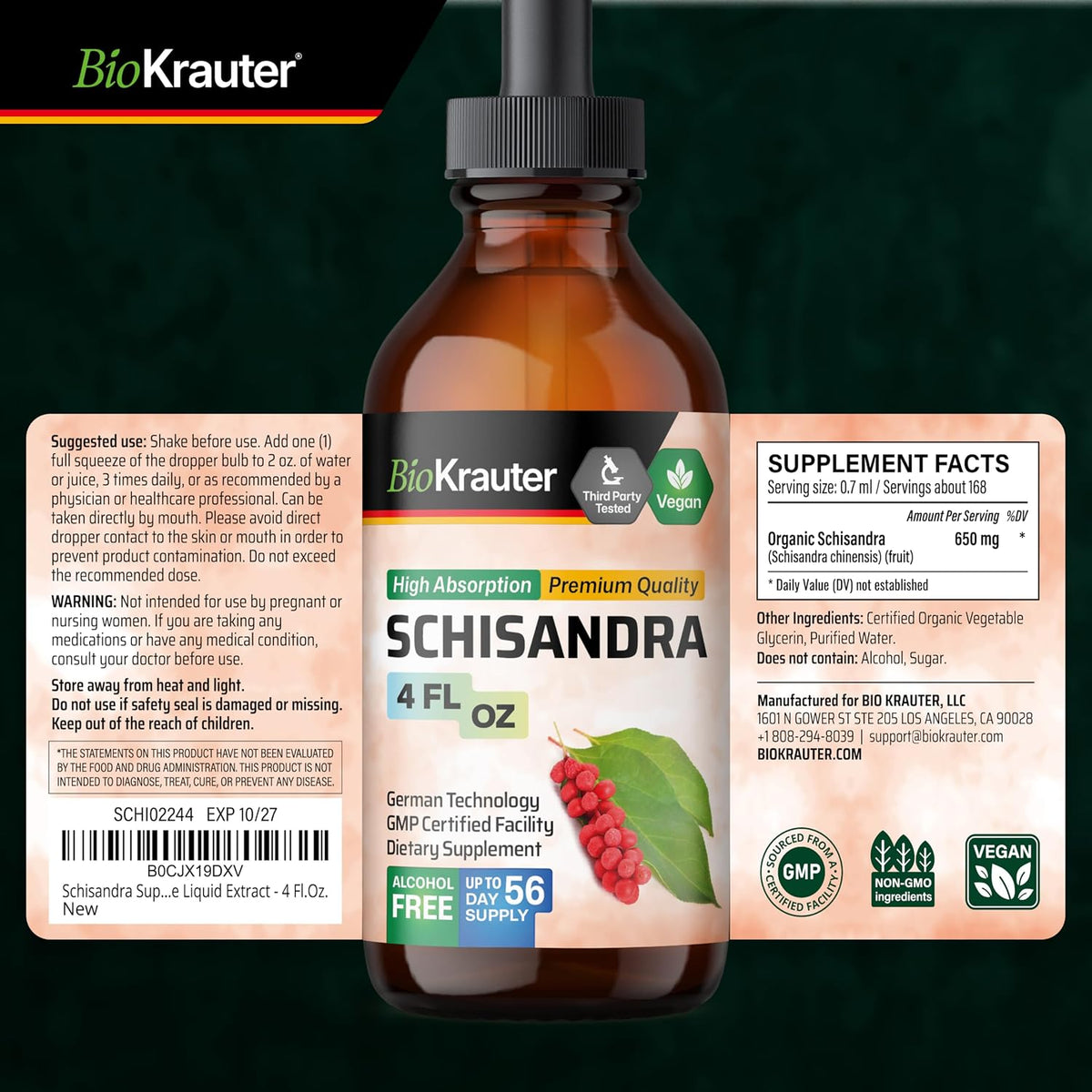 BIO KRAUTER® Schisandra para la Calma y – Favorecer la salud hepática : Contribuye a la función normal del hígado, – Image 8