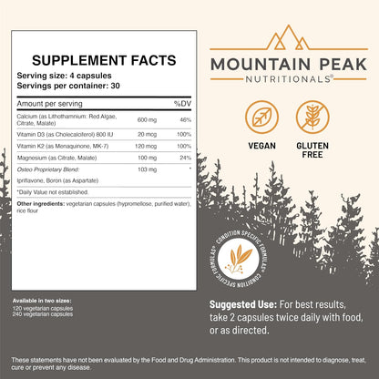 Mountain Peak Nutritionals Osteo Supplement – Vitamina K2 (menaquinona): Contribuye al mantenimiento de los huesos – Image 3