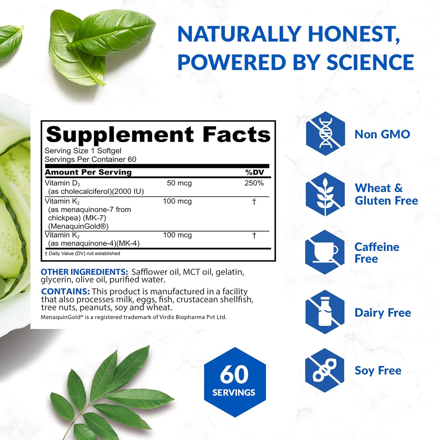 BioTrust Sol Joy – Vitamina D3 K2 de Alta Potencia (50 mcg)