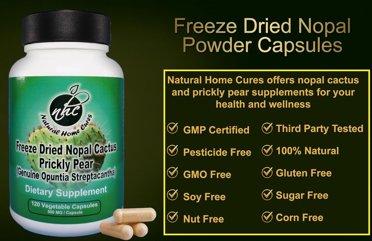 Nopal Cactus Capsules and Prickly Pear Drops Combo, 120 cápsulas + 60 ml