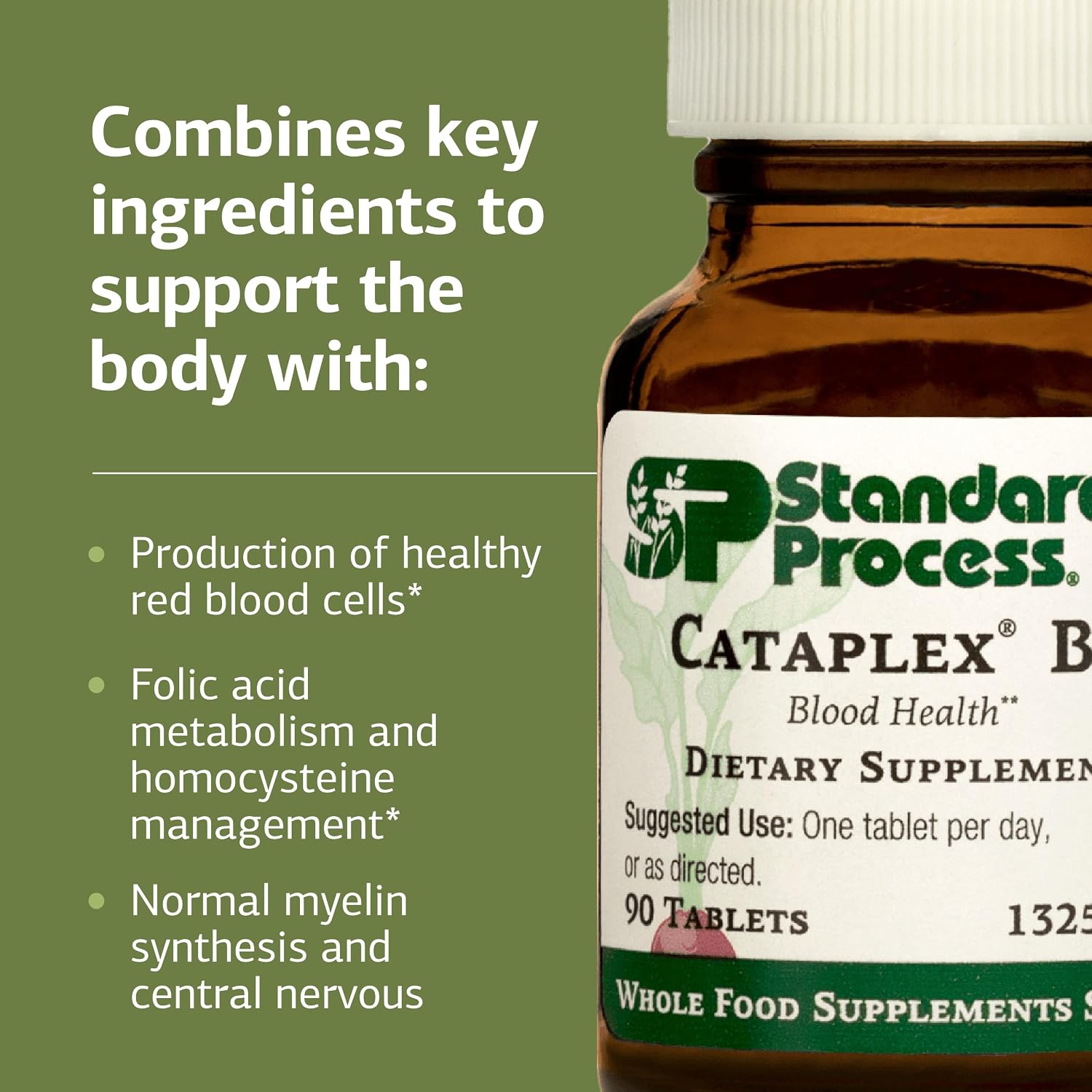 Standard Process Cataplex B12 - Complemento de Vitamina B12 - 90 Comprimidos (Sin Gluten, Sin Lácteos, Sin Soja)