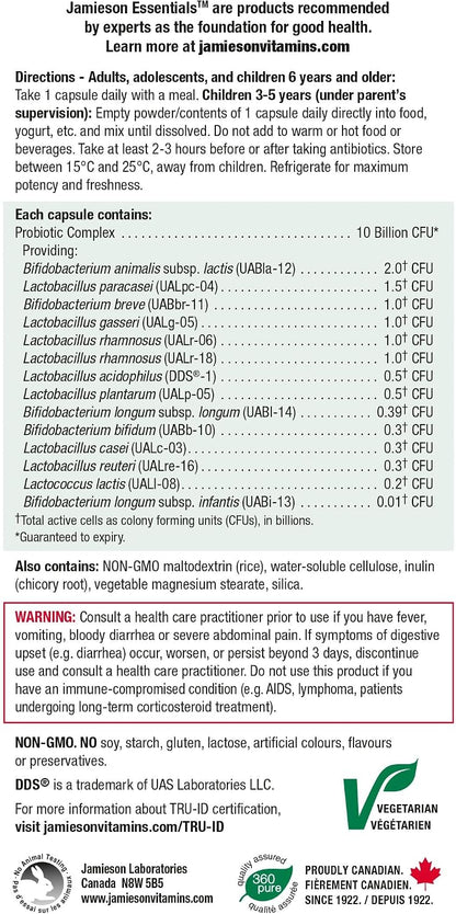 Jamieson 10 Billion Probiótico, 60 Cápsulas Vegetales – Image 5