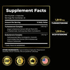 Turkesterone y Ecdysterone – Potenciador Natural de Testosterona, 2-en-1 de Alta Potencia con 95% Beta Ecdysterone – 180 Cápsulas