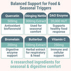 SHIZAM DAO Bromelain Enzyme Gummies with Butterbur, Quercetin, Stinging Nettle Root Extract - 500mg