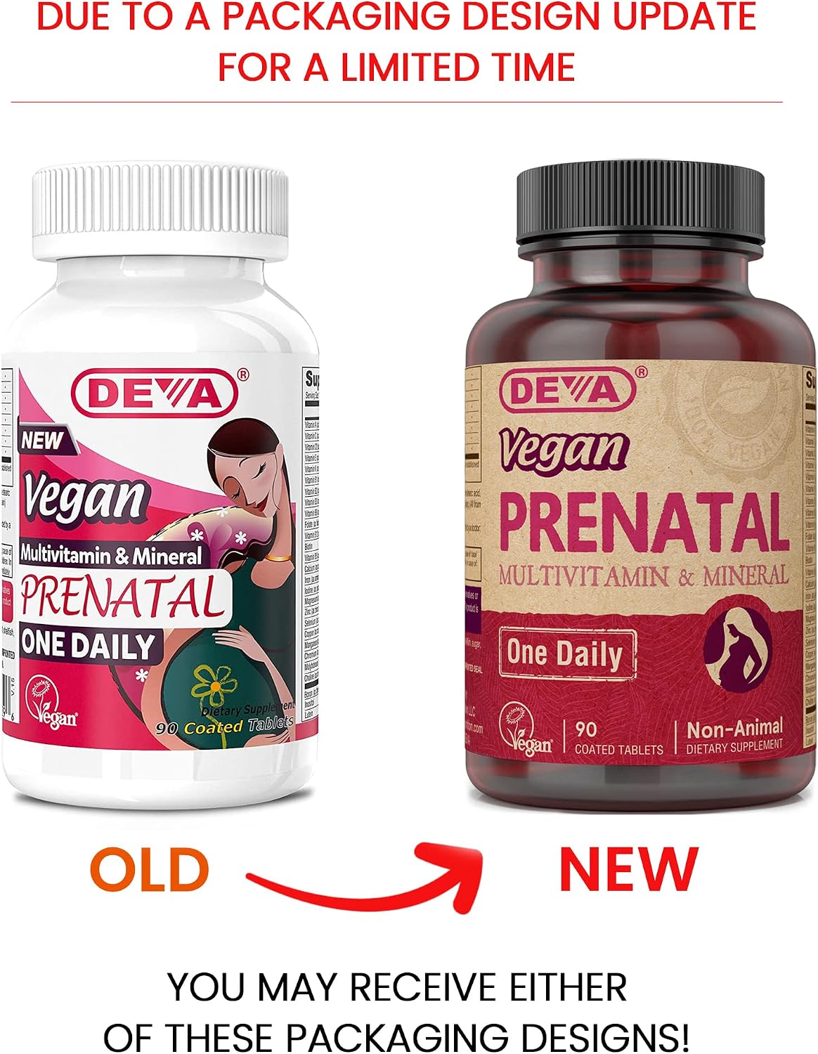 Deva Vegan Prenatal Multivitamin and Mineral - 90 Tablets (2-Pack)