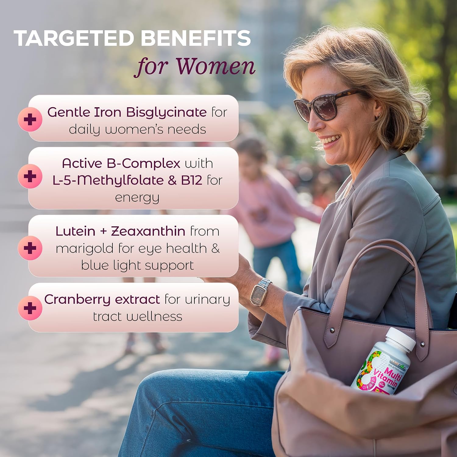 LIVEGOOD Bio-Active Complete Multivitamínico para Mujeres con Hierro