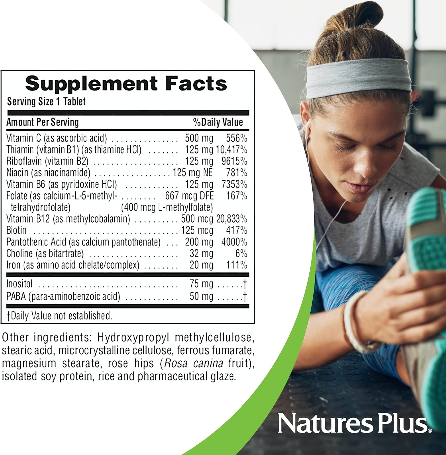 NaturesPlus Ultra-Stress con Hierro, Liberación Sostenida - 30 Comprimidos Vegetarianos