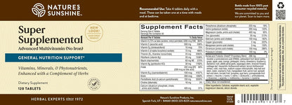 Nature's Sunshine Super Supplemental sin Hierro - Multivitamínico Completo con Minerales, Hierbas y Aminoácidos, 120 – Image 9