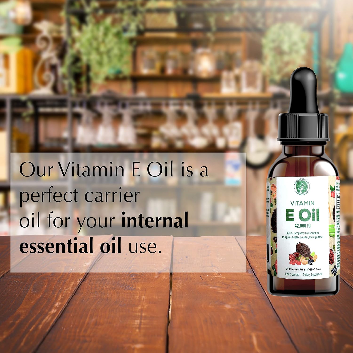 Mother Nature's Essentials Vitamin E 21,000IU 1 Oz from 2 Pack. Helps Support the Bodies Natural Immune System, Uses Orally or Topical.