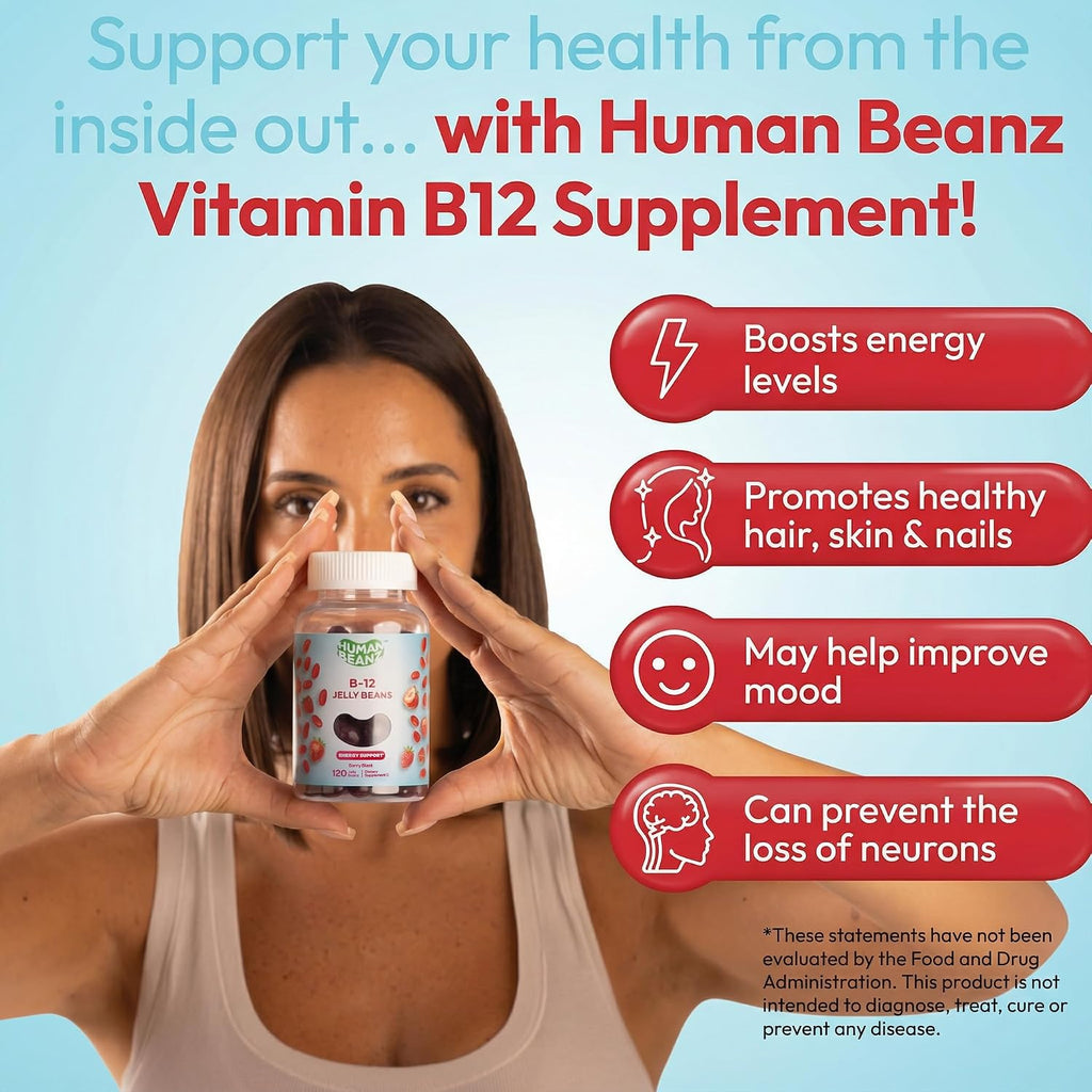 Human Beanz Vitamina B12 Metilada en Gominolas para Adultos, 120 Unidades