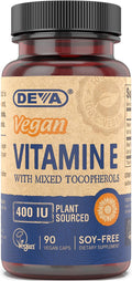 DEVA Vitamina E Natural 400 UI con Tocoferoles Mixtos - 90 Cápsulas