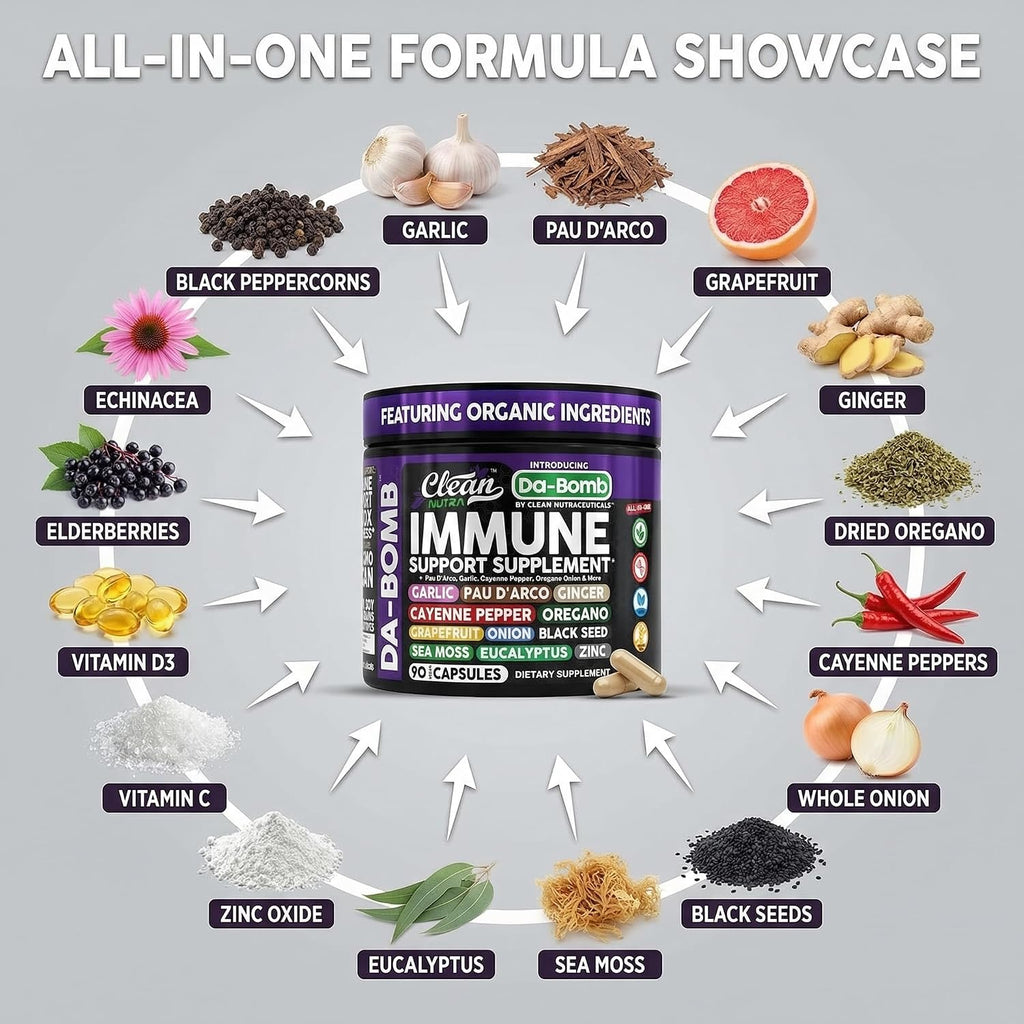 Complejo Inmunológico Orgánico con Pau D'Arco y Vitaminas - Clean Nutraceuticals
