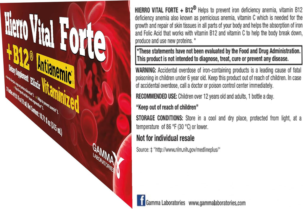 HIERRO VITAL Forte + B12 Antianémico, 21 comprimidos
