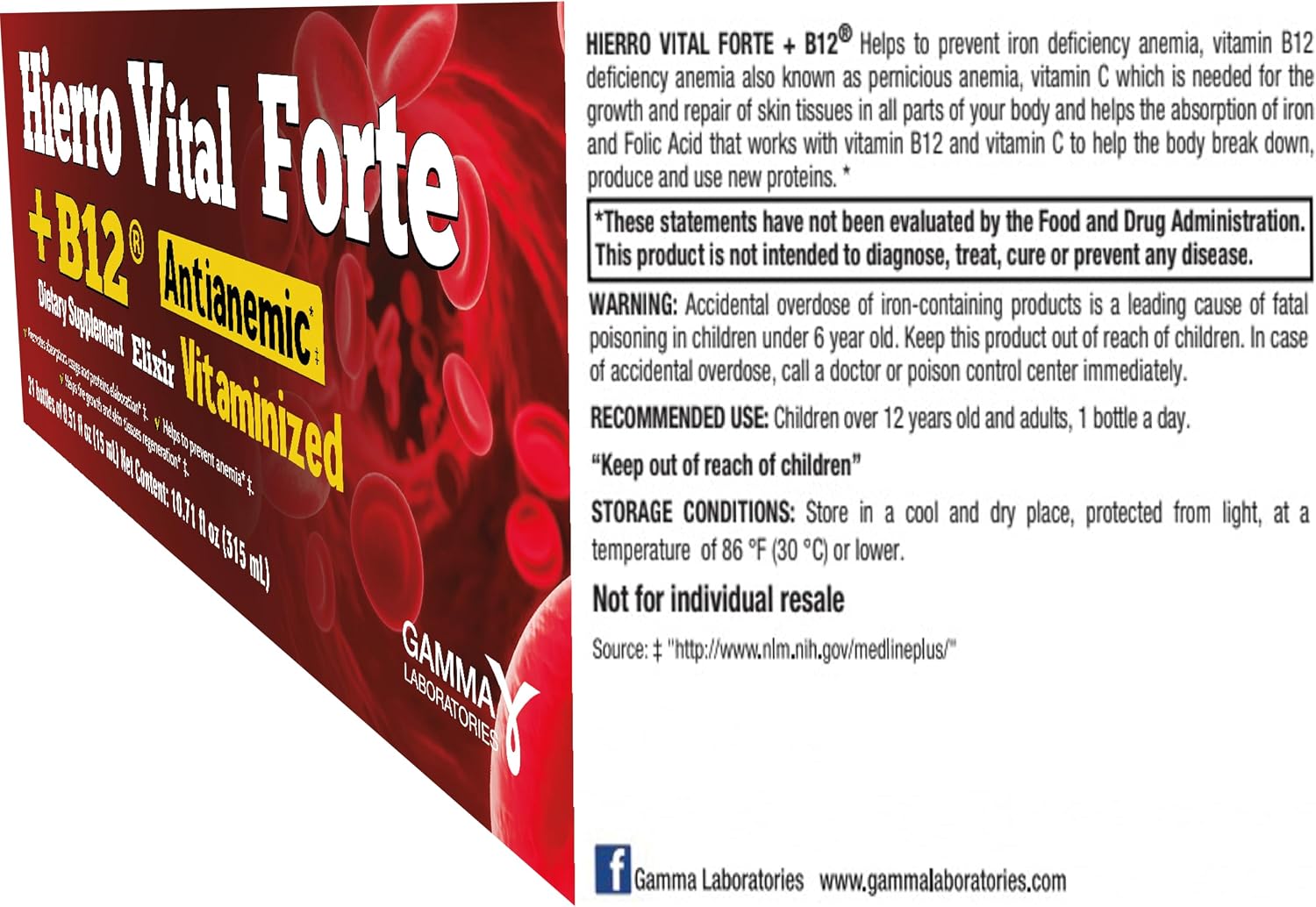 HIERRO VITAL Forte + B12 Antianémico, 21 comprimidos