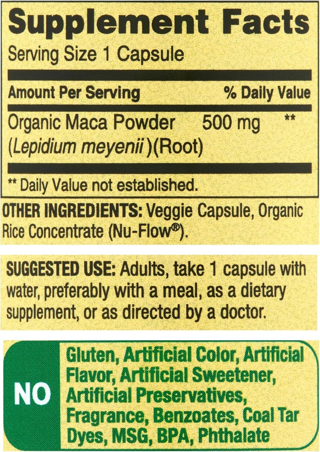 Raíz de Maca Orgánica 500mg Cápsulas para Hombre y Mujer