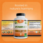 NaturaLife Labs Vitamina C con Vitamina D3, Zinc, Saúco y Jengibre – 1.700 mg por ración – 100 Cápsulas Veganas