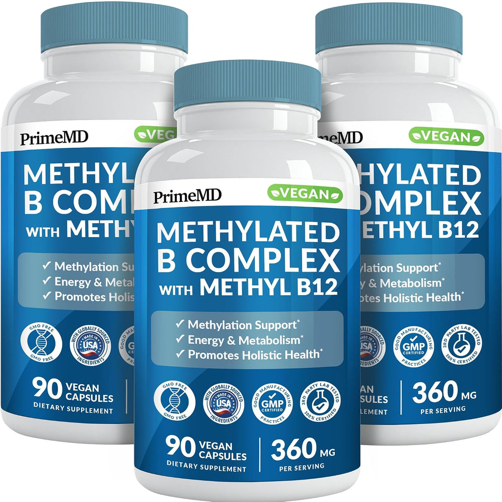 Complejo B Metilado con Metilfolato y B12 Metilcobalamina 1000 mcg - 90 Cápsulas