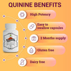 HERBALICIOUS Cápsulas de Quinina - Corteza de Cinchona Officinalis para Calambres Musculares y Salud Digestiva - 500 mg por Cápsula, 160 Cápsulas