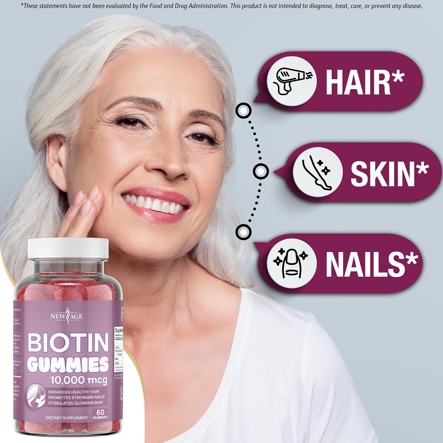 NEW AGE Gominolas de Biotina 10000 mcg - 120 unidades