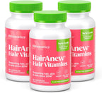 HairAnew Vitaminas para el Crecimiento del Cabello - 5000mcg Biotina - Vegano - 60 Cápsulas (3 Paquete)